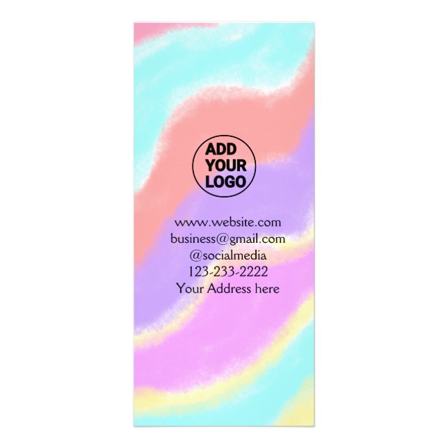 simple minimal add your logo/design here text  pos rack card (Front)