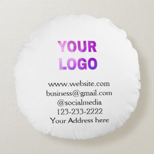 simple minimal add your logo/design here text pos round cushion