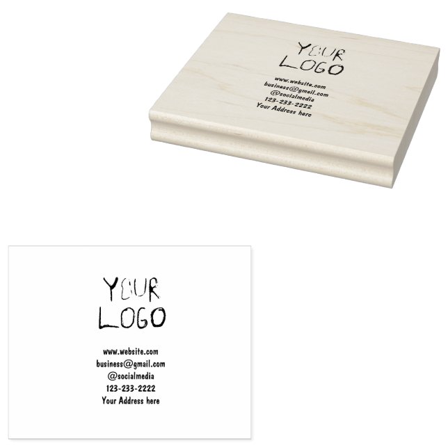 simple minimal add your logo/design here text  pos rubber stamp (Stamped)