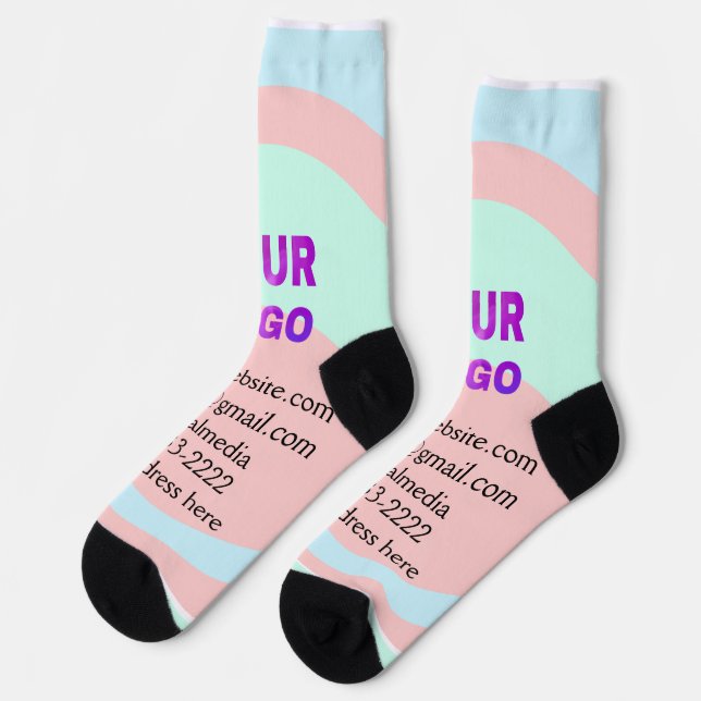 simple minimal add your logo/design here text  pos socks (Left)