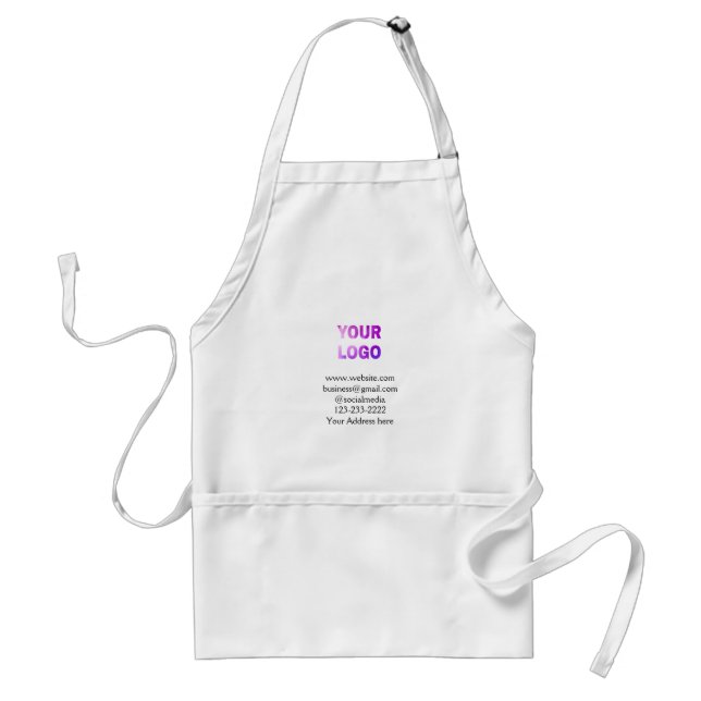 simple minimal add your logo/design here text  pos standard apron (Front)
