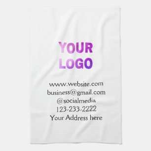 simple minimal add your logo/design here text pos tea towel