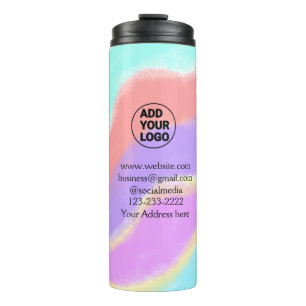 simple minimal add your logo/design here text  pos thermal tumbler