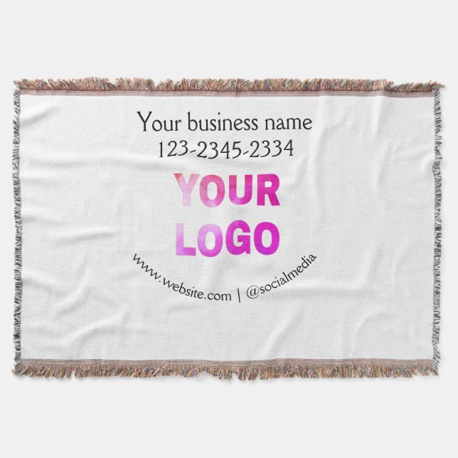 simple minimal add your logo/design here text  pos throw blanket (Front)
