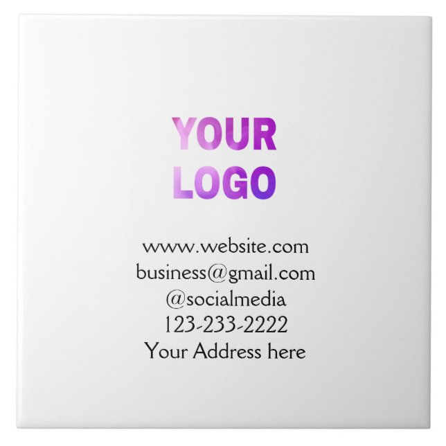 simple minimal add your logo/design here text  pos tile (Front)