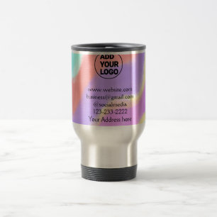 simple minimal add your logo/design here text pos travel mug