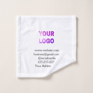 simple minimal add your logo/design here text pos wash cloth