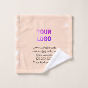 simple minimal add your logo/design here text pos wash cloth