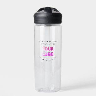 simple minimal add your logo/design here text  pos water bottle