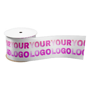 simple minimal add your logo/design here text      satin ribbon