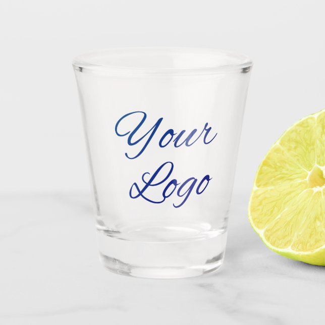 simple minimal add your logo/design here text      shot glass (Front)