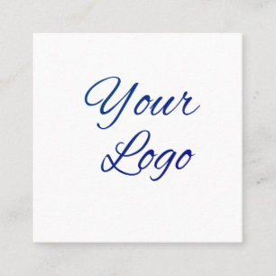 simple minimal add your logo/design here text square business card