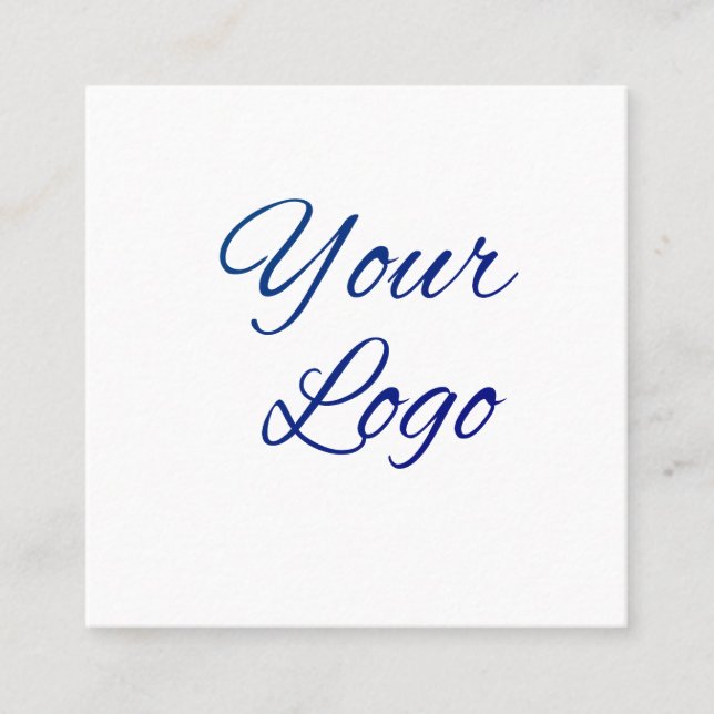 simple minimal add your logo/design here text      square business card (Front)