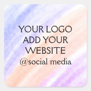 simple minimal add your logo/design here text square sticker