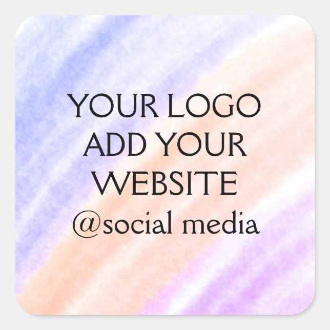 simple minimal add your logo/design here text      square sticker (Front)