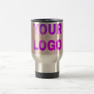 simple minimal add your logo/design here text travel mug