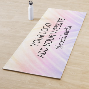 simple minimal add your logo/design here text yoga mat