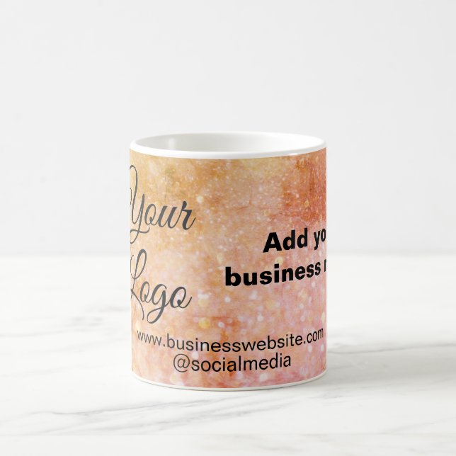 simple minimal add your logo/design pink orange gl coffee mug (Center)