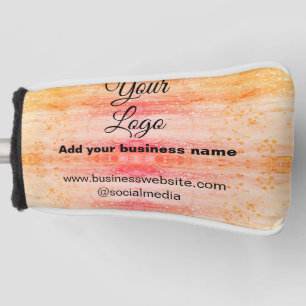 simple minimal add your logo/design pink orange gl golf head cover