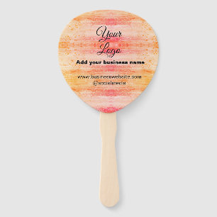simple minimal add your logo/design pink orange gl hand fan