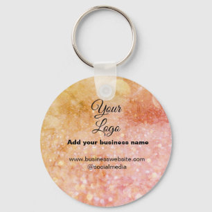 simple minimal add your logo/design pink orange gl key ring