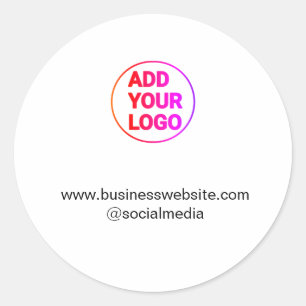 simple minimal add your logo/design watercolor classic round sticker