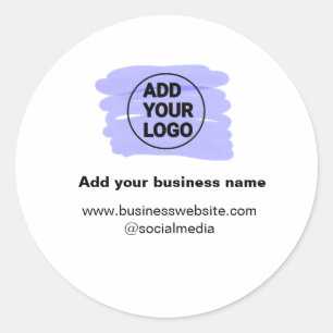 simple minimal add your logo/design watercolor classic round sticker