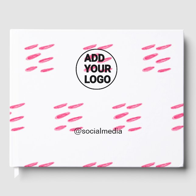 simple minimal add your logo/design watercolor     guest book (Front)