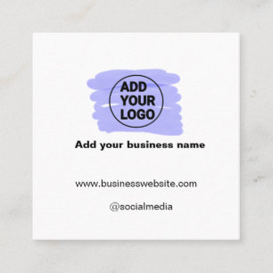 simple minimal add your logo/design watercolor   square business card
