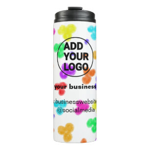 simple minimal add your logo/design watercolor thermal tumbler