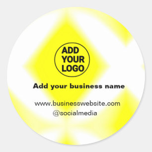 simple minimal add your logo/design yellow add web classic round sticker