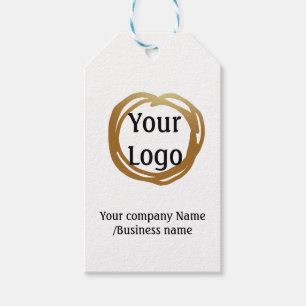 simple minimal add your logo gold website social gift tags