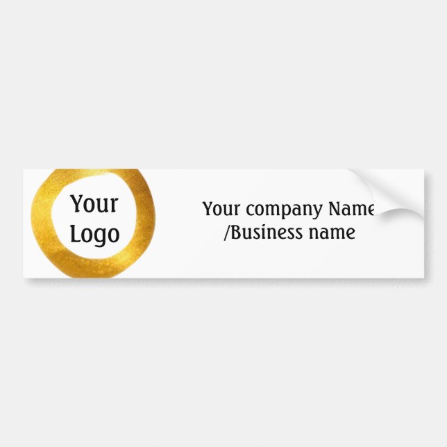 simple minimal add your logo gold website social t bumper sticker (Front)