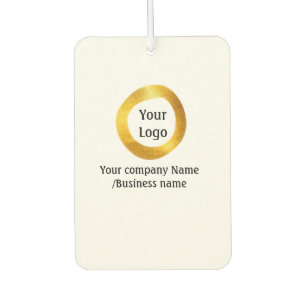 simple minimal add your logo gold website social t car air freshener