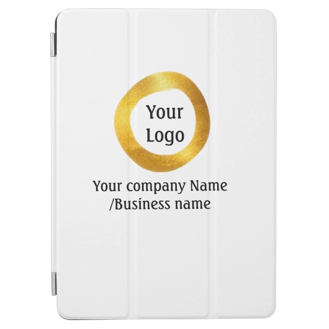 simple minimal add your logo gold website social t iPad air cover (Front)