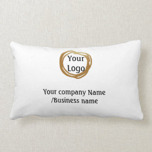 simple minimal add your logo gold website social t lumbar cushion