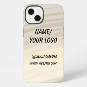 simple minimal add your logo name watercolor Case