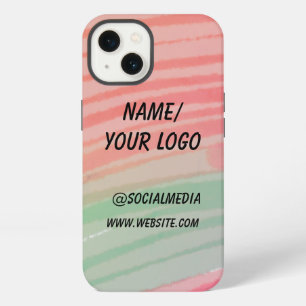 simple minimal add your logo name watercolor  iPhone 13 case