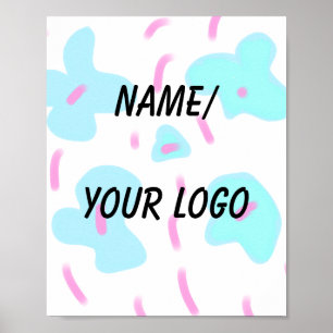 simple minimal add your logo name watercolor       poster