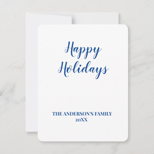 Simple minimal add your logo text name holiday card (Front)
