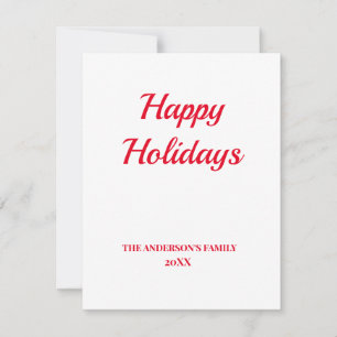 Simple minimal add your logo text name holiday card