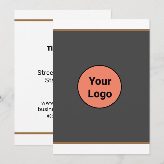 Simple minimal add your logo text name holiday card (Front/Back)