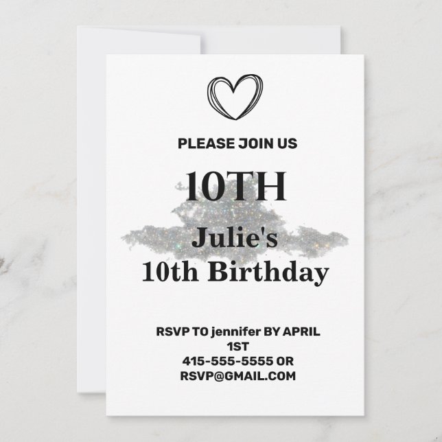 Simple minimal add your logo text name invitation (Front)