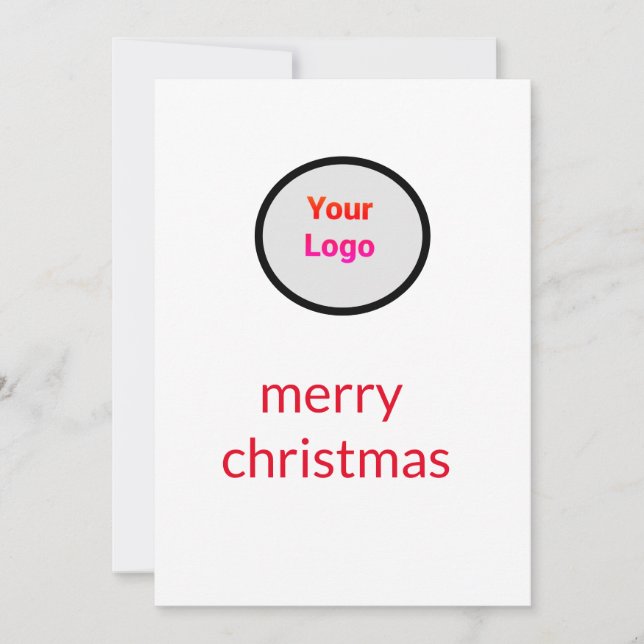 Simple minimal add your logo text name invitation (Front)
