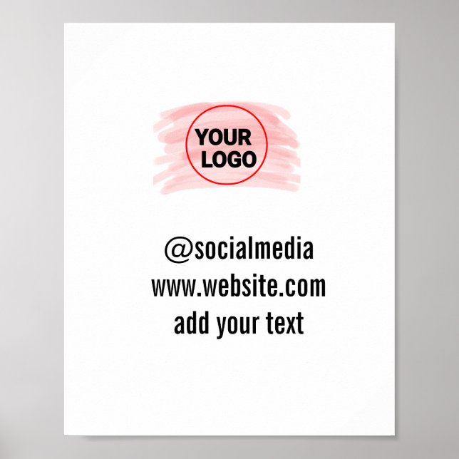 Simple minimal add your logo text name poster (Front)