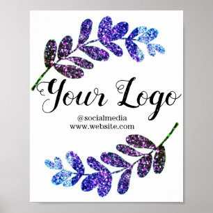 Simple minimal add your logo text name poster