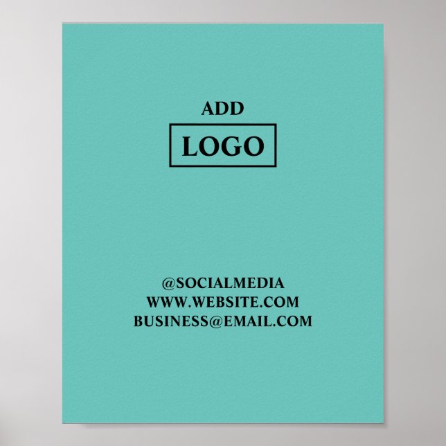 Simple minimal add your logo text name poster (Front)