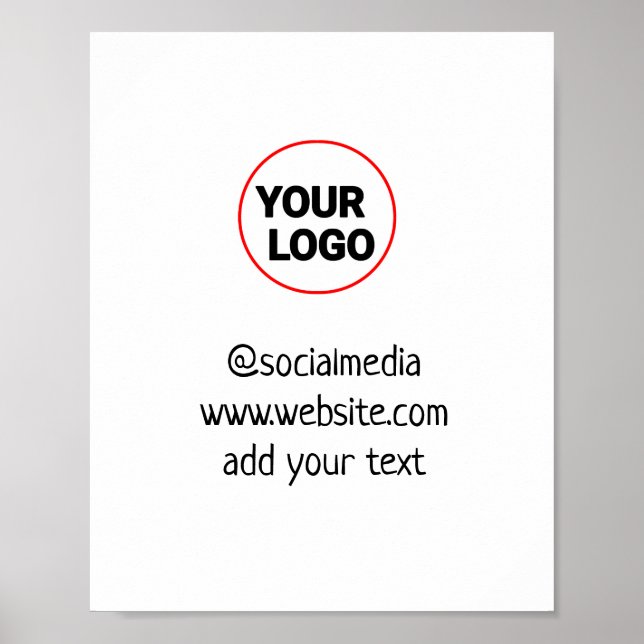 Simple minimal add your logo text name poster (Front)