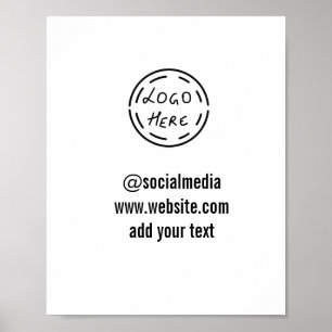 Simple minimal add your logo text name poster