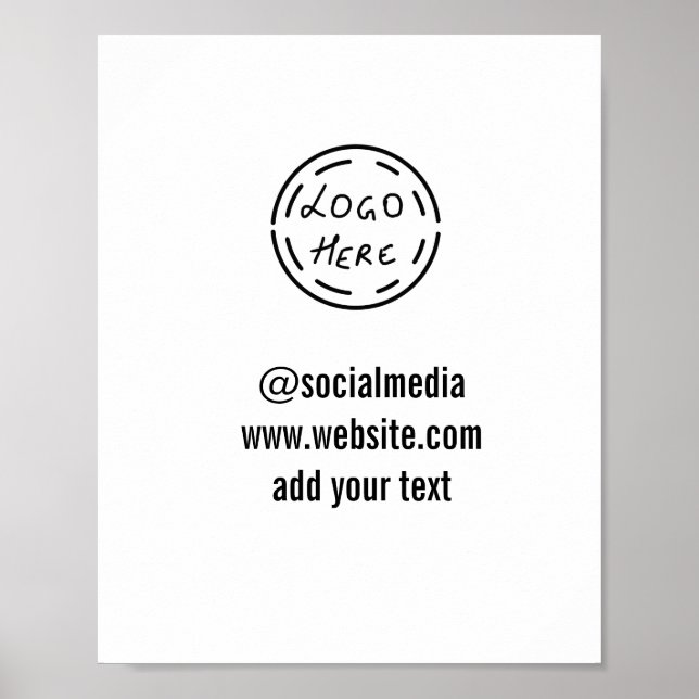 Simple minimal add your logo text name poster (Front)
